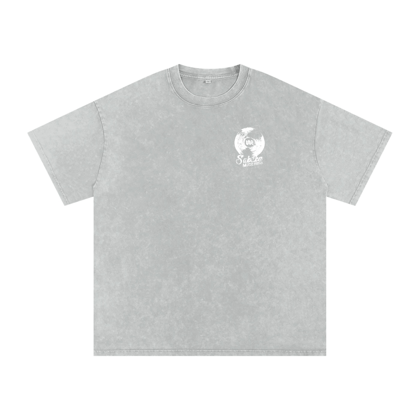 Sababa Record Grey Washed Oversized Cotton T-Shirt - Image 2