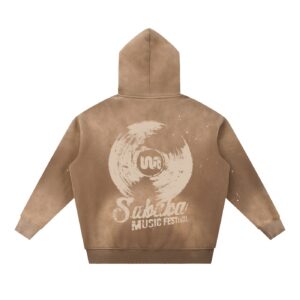 Sababa Record Brown Vintage Fleece Hoodie