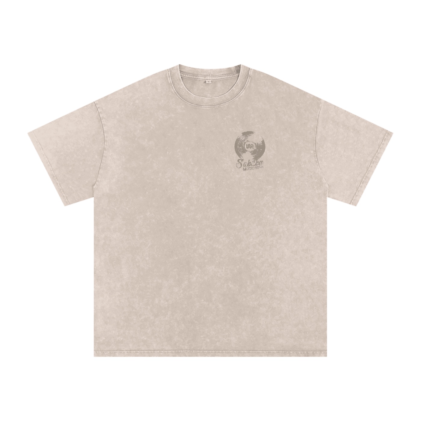 Sababa Record Tan Washed Oversized Cotton T-Shirt - Image 2