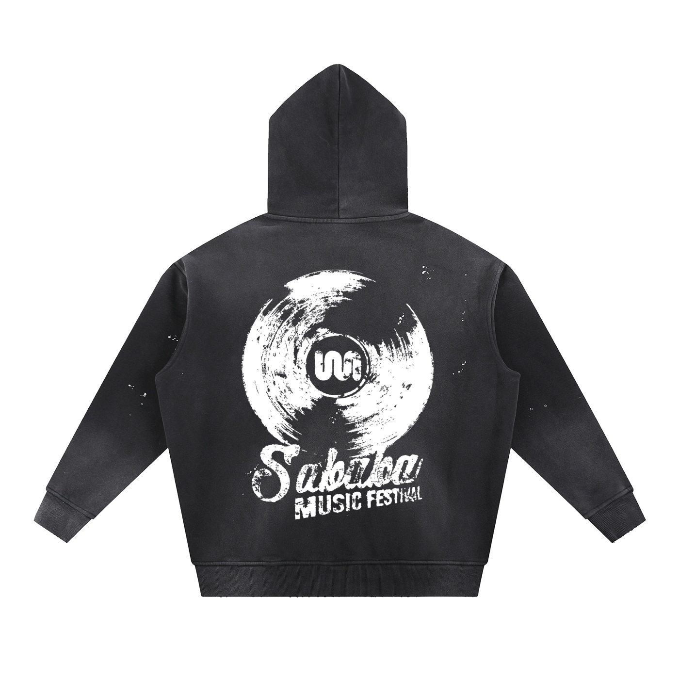 Sababa Record Black Vintage Fleece Hoodie