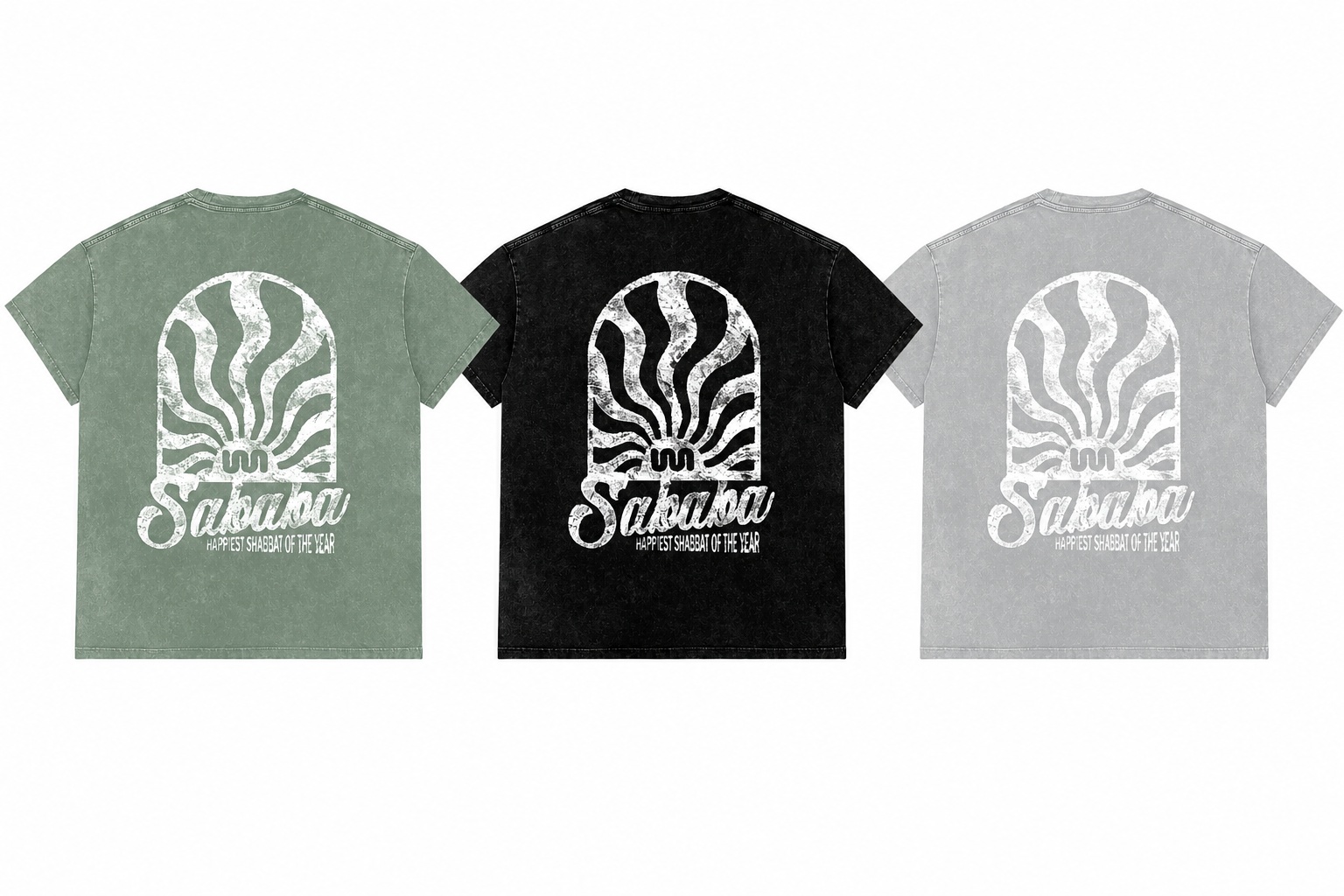 Sababa Sunrise Washed Oversized Cotton T-Shirt